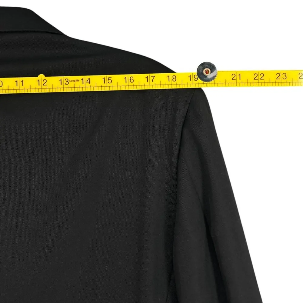 Evan Picone Black Two Button‎ Closure Notched Lapels Flap Pockets Blazer 41L